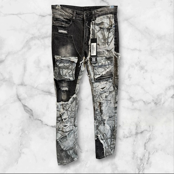 Rockstar Other - ROCKSTAR ORIGINAL Men's Dark Grey Slim‎ Fit Cargo Jean 30 New With Tags